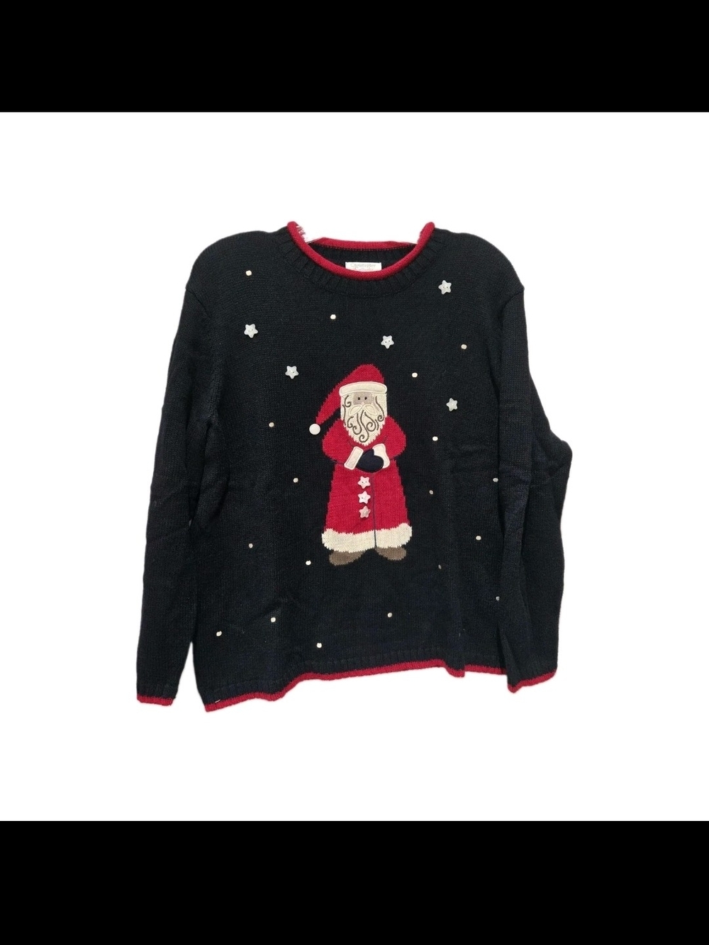 Y2K Embroidered Snowman Sweater